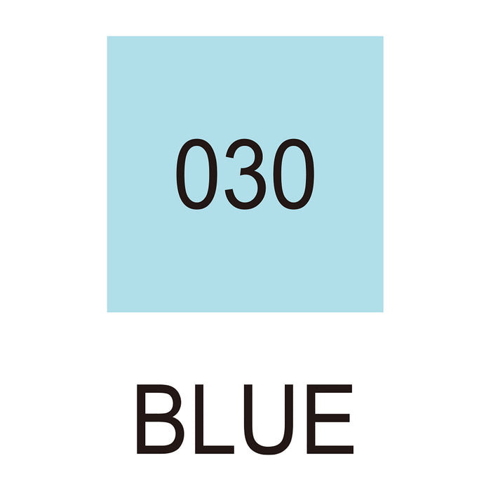 Colour chart for the Blue (030) Chalk Pastel Kuretake ZIG Clean Color f Pen
