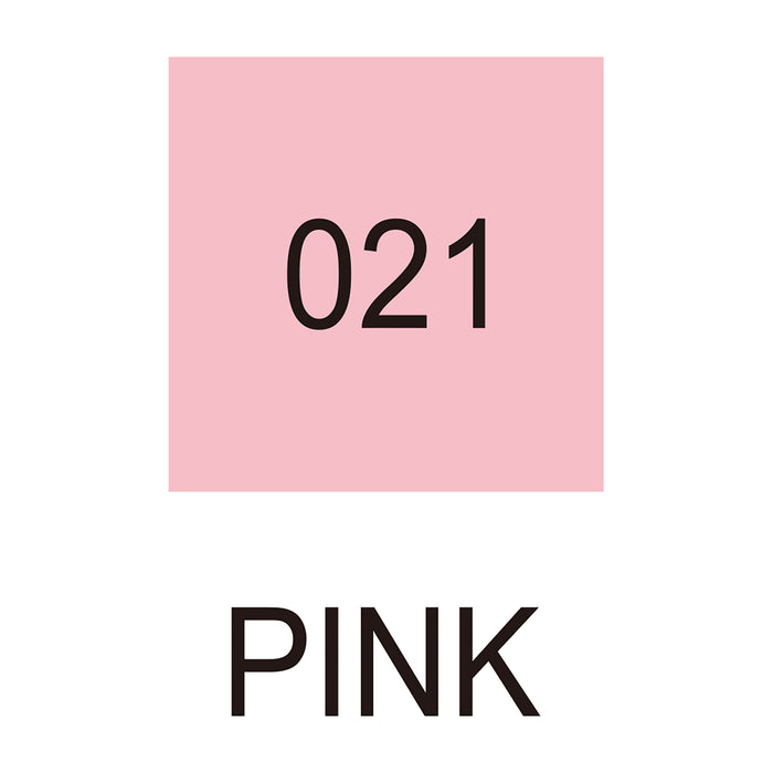 Colour chart for the Pink (021) Chalk Pastel Kuretake ZIG Clean Color f Pen